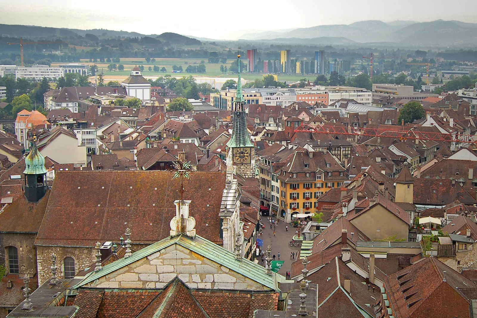 Soleure : les toits de la vieille ville vus d'en haut